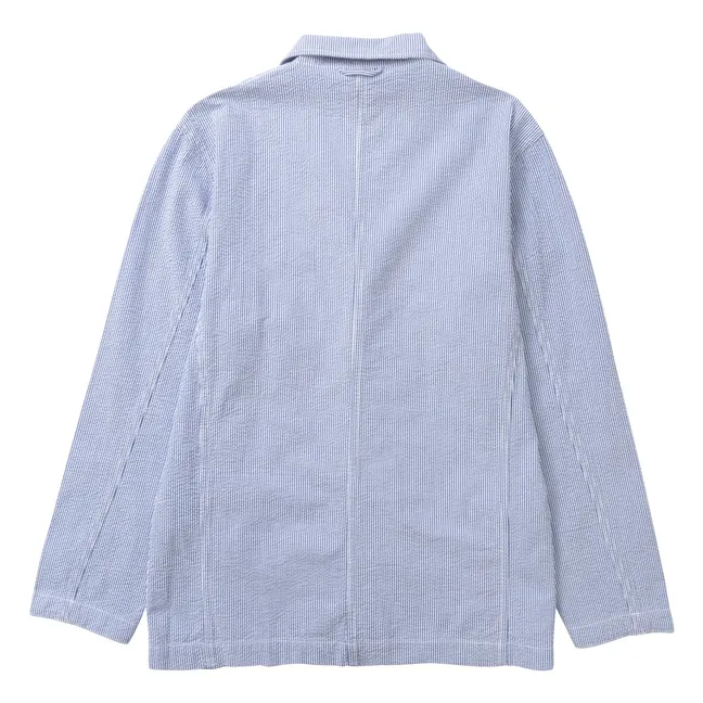 Gestreifte Jacke Seersucker Server | Hellblau