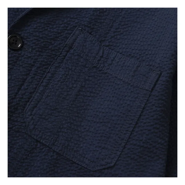 Seersucker Server jacket | Dark Blue