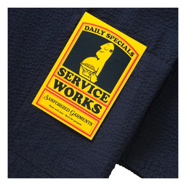Seersucker Server jacket | Dark Blue