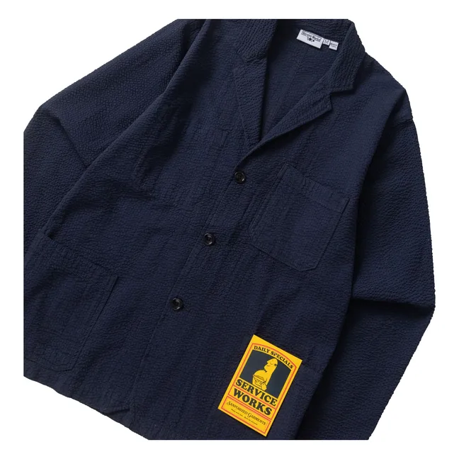 Seersucker Server jacket | Dark Blue