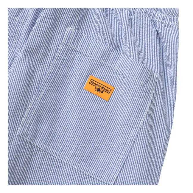 Pantalones a rayas Chef Seersucker | Azul Claro