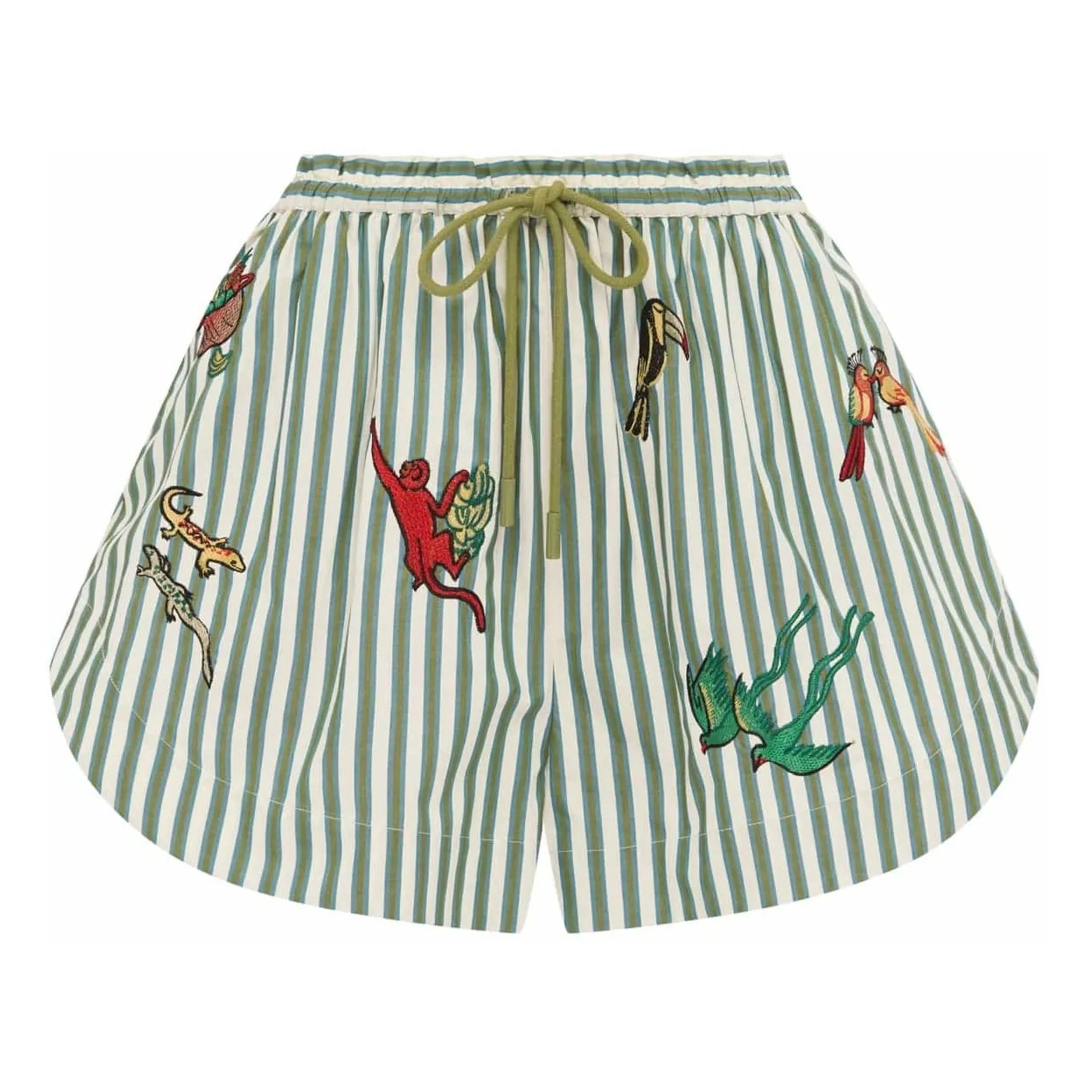 Alémais Green Bisou Organic Cotton Shorts