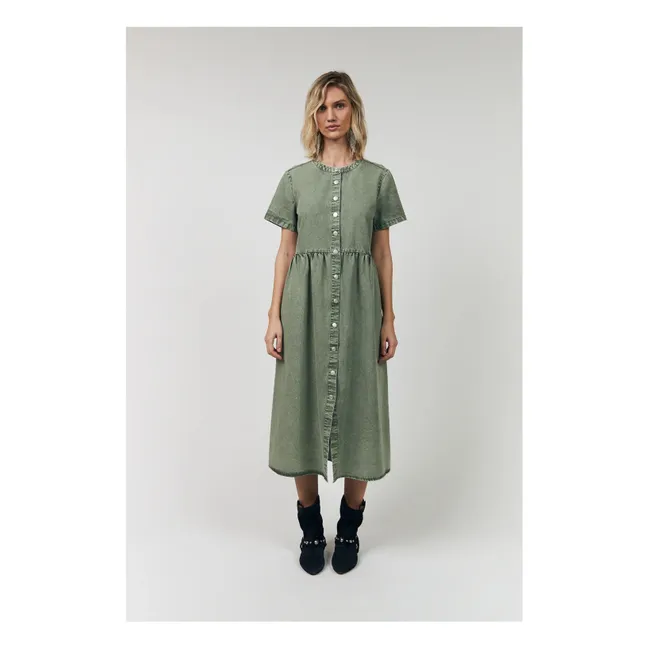 Robe Aliya Coton | Vert kaki