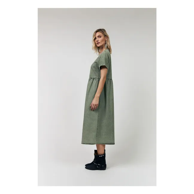 Robe Aliya Coton | Vert kaki