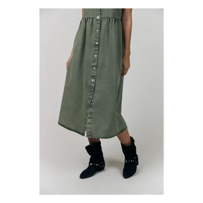 Robe Aliya Coton | Vert kaki