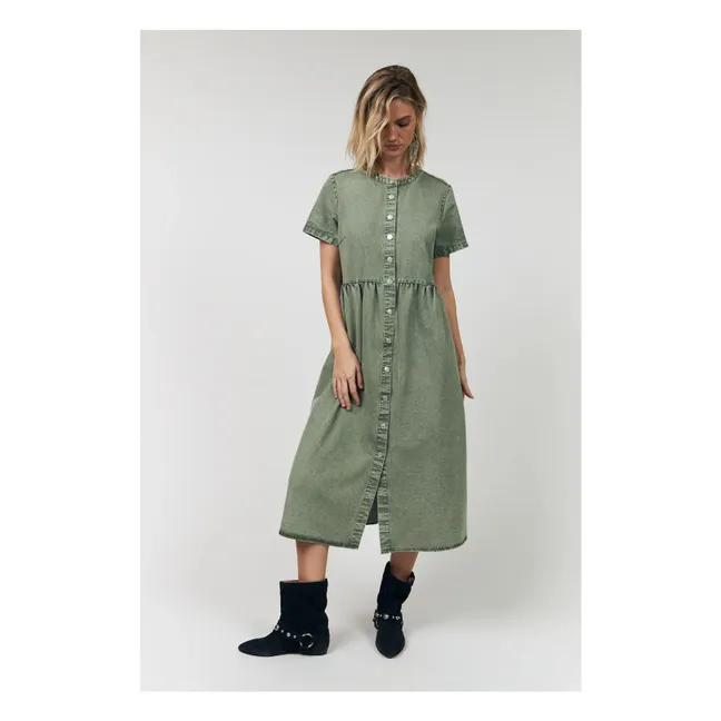 Robe Aliya Coton | Vert kaki
