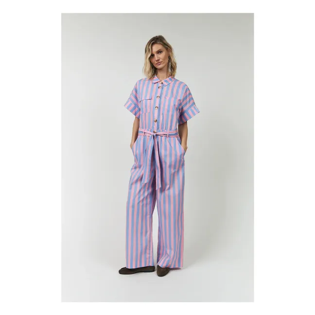 Jumpsuit Streifen Mathilde Baumwolle | Rosa