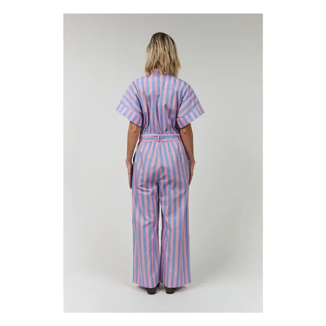 Jumpsuit Streifen Mathilde Baumwolle | Rosa