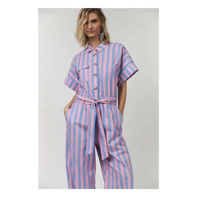 Combinaison Rayures Mathilde Coton | Rose