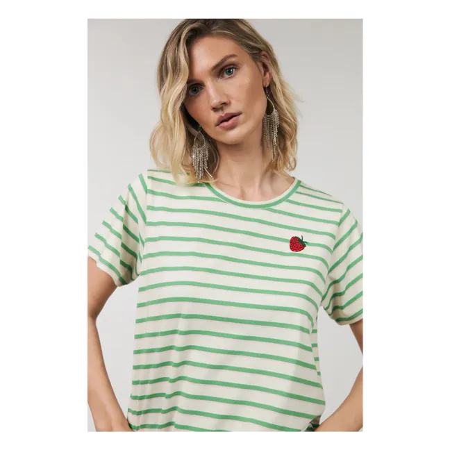 T-shirt Rayures Roma Coton | Vert