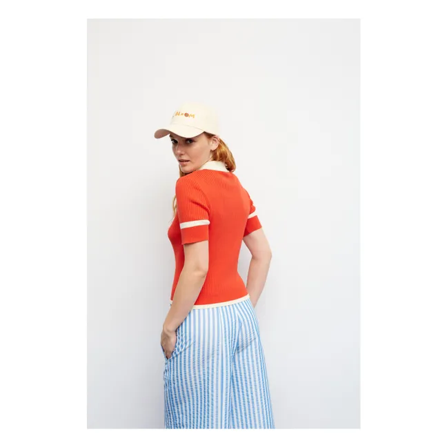 Trina Cotton polo shirt  | Red