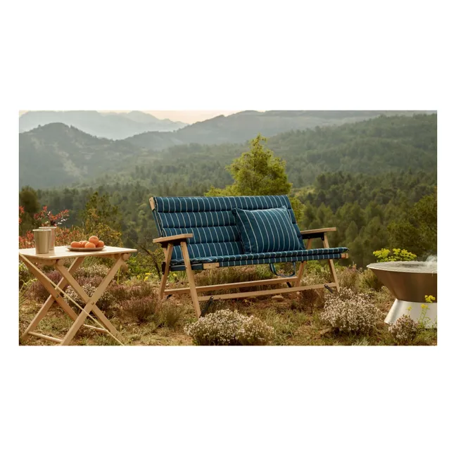 Outdoor market folding bench cushion, Jasper Morrison | Blue