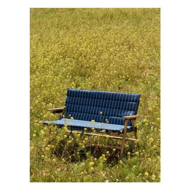 Outdoor market folding bench cushion, Jasper Morrison | Blue
