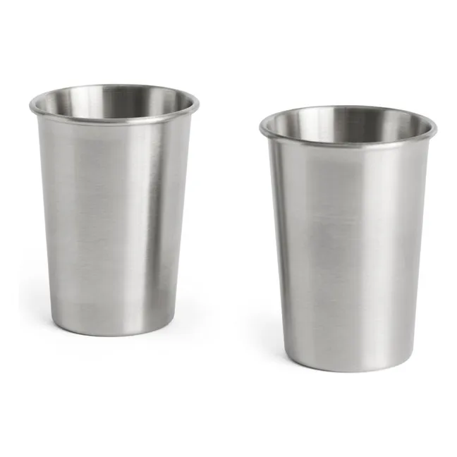 Vasos de acero Outdoor Market, Jasper Morrison - Lote de 2  | Steel