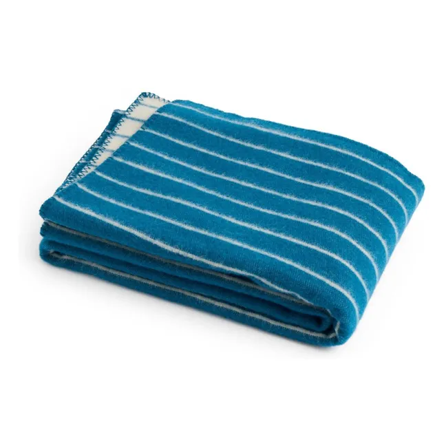 Plaid en laine Outdoor Market, Jasper Morrison | Bleu