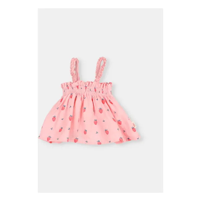 Organic Cotton Strawberry Top | Candy pink