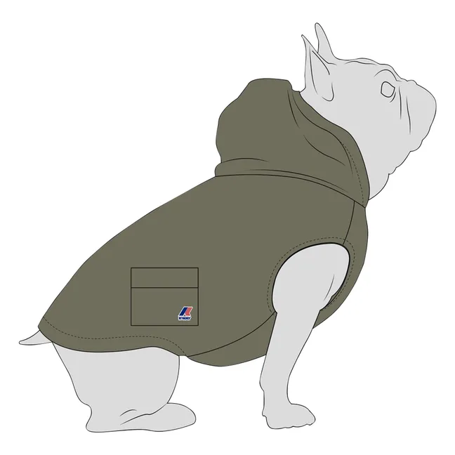 Impermeable para perro Le Vrai 4.0 Lassie de fibra reciclada | Verde Kaki