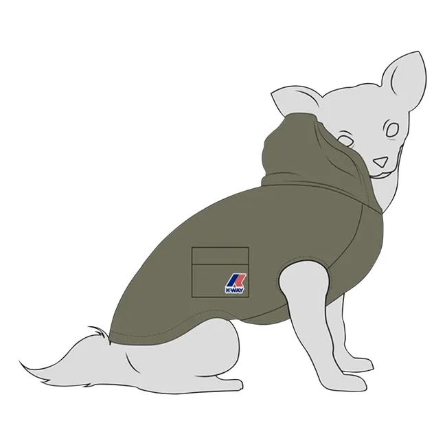 Le Vrai 4.0 Beverly Impermeable para perros Fibras recicladas | Verde Kaki