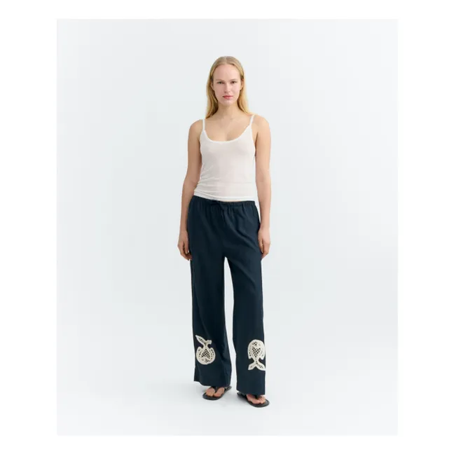 Pantalon Brigitte Fish Coton Bio | Bleu marine