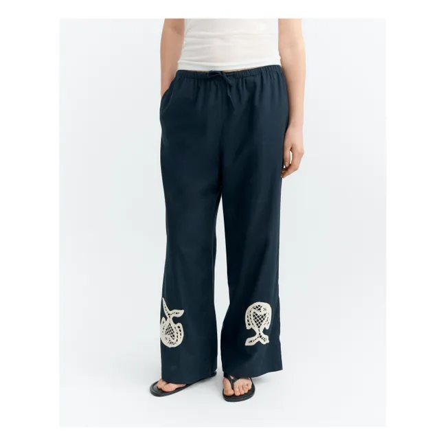 Pantalon Brigitte Fish Coton Bio | Bleu marine