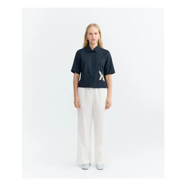 Chemise Ane Fish Coton Bio | Bleu marine