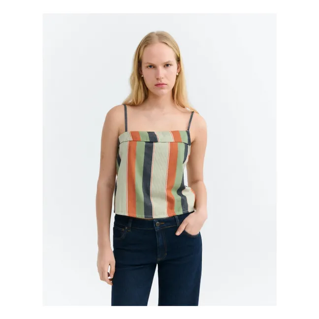 Top Rayures Raida Coton Bio | Orange