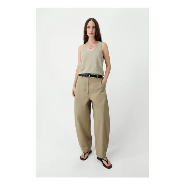 Linen and cotton balloon pants | Camel