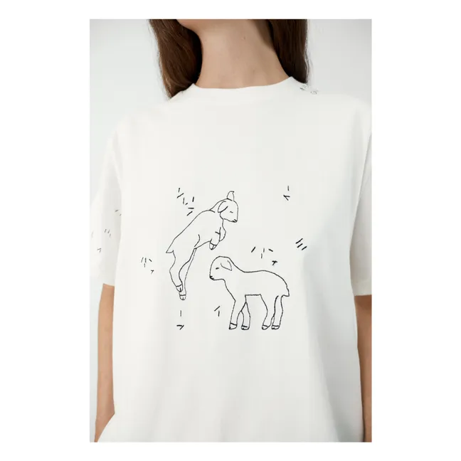 T-shirt Brodé Coton Bio | Blanc