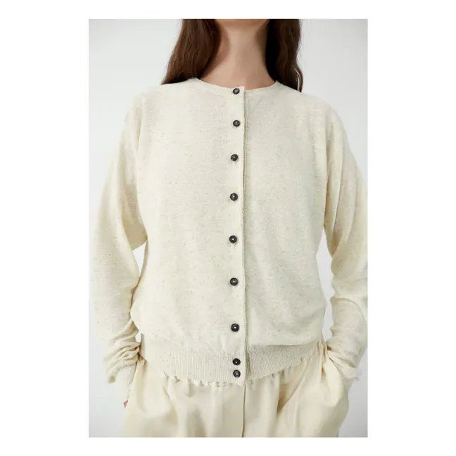 Cárdigan de lino y algodón | Crema