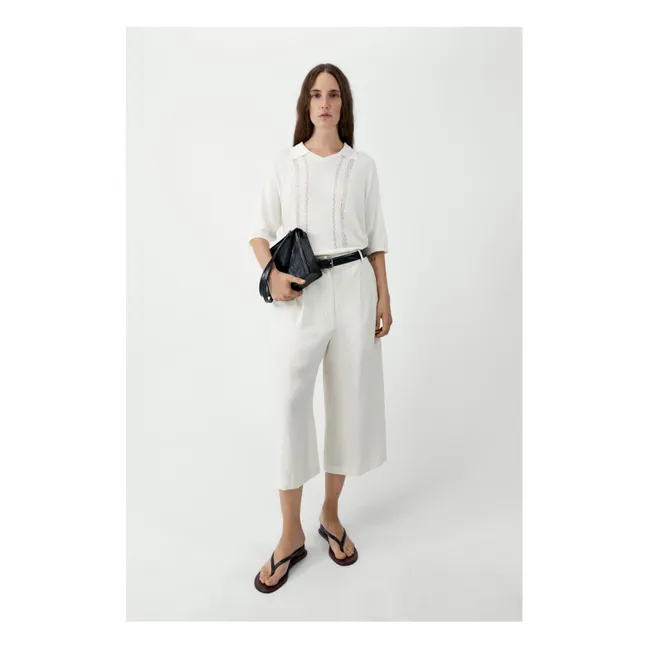Knit Polo | White