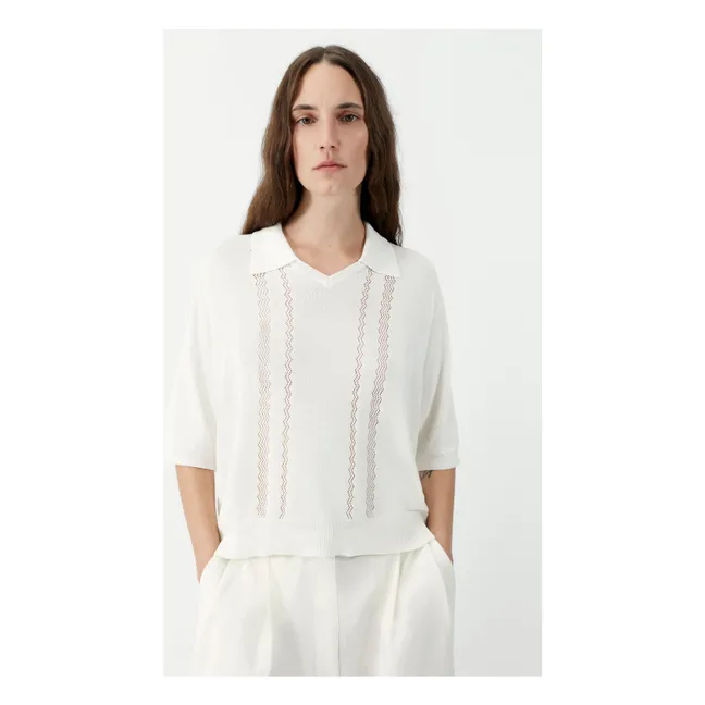 Knit Polo | White