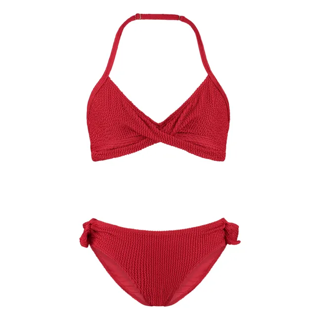 Maillot de Bain Croisé Côtelé | Rouge