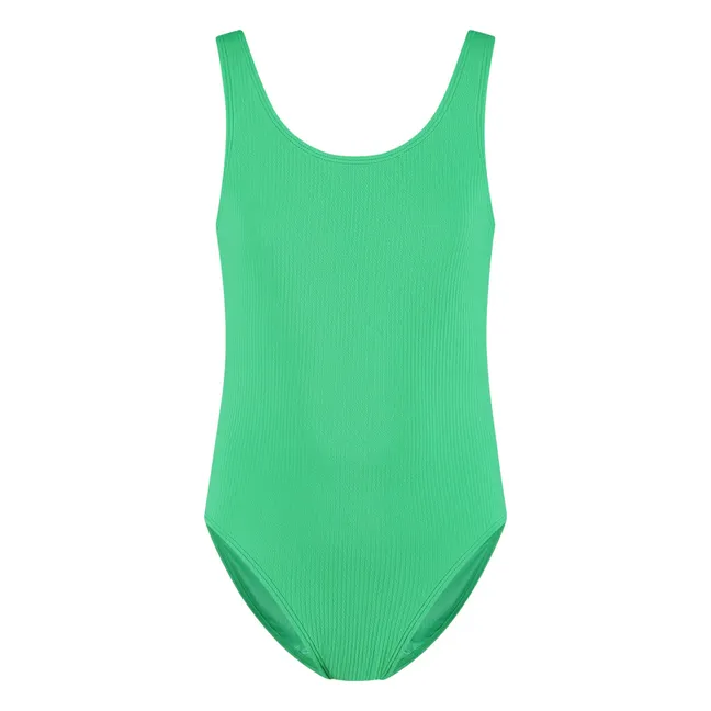 Maillot de Bain Uni Texturé Fibres Recyclées | Vert