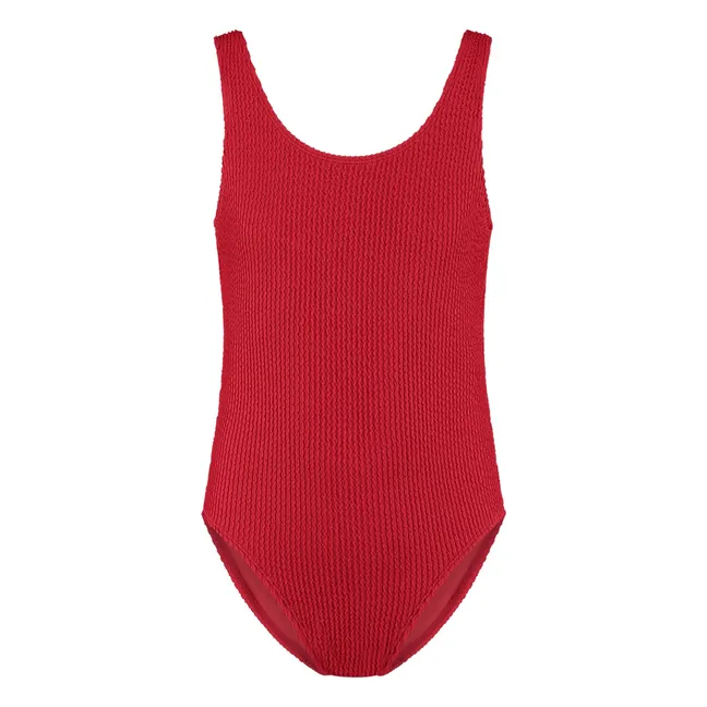 Maillot de Bain Uni Côtelé | Rouge