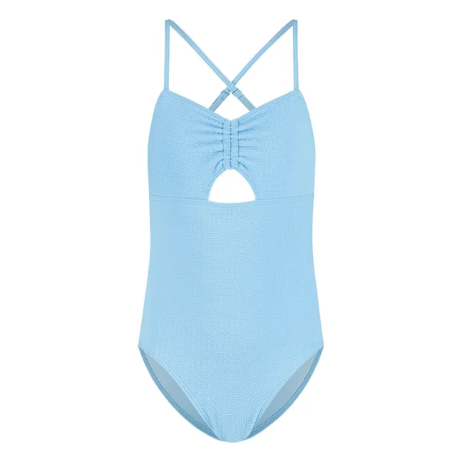 Maillot de Bain Froncé Texturé | Bleu ciel
