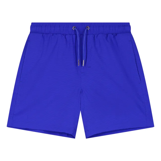 Short de Bain Uni Texturé | Bleu électrique