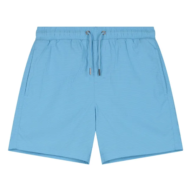 Short de Bain Uni Texturé | Bleu ciel