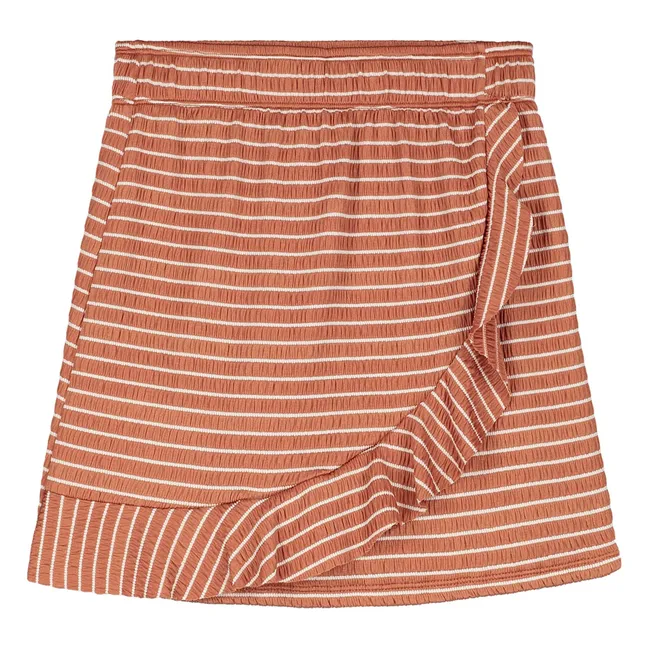 Falda de baño de rayas de fibra reciclada | Caramelo