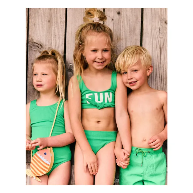 Short de Bain Uni Texturé | Vert