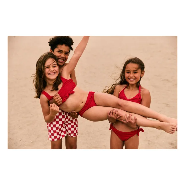 Maillot de Bain Croisé Côtelé | Rouge