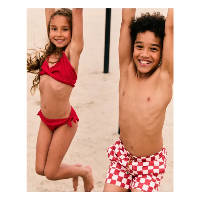 Maillot de Bain Croisé Côtelé | Rouge