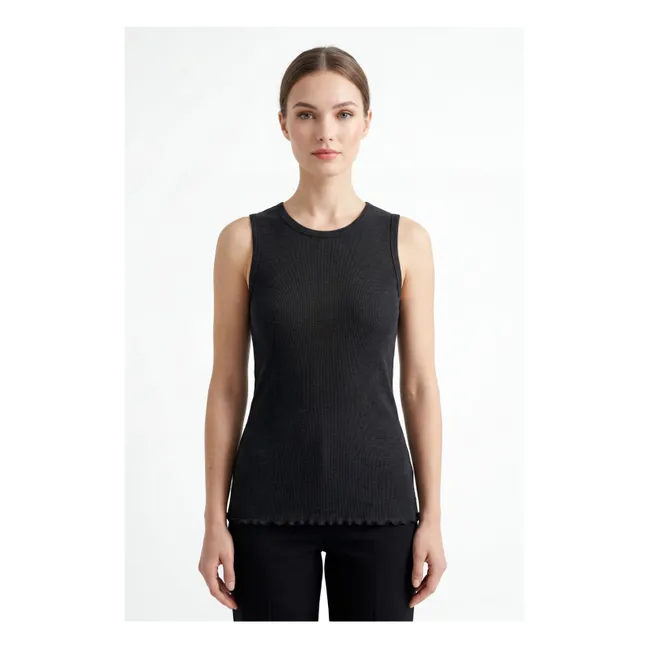 Débardeur Marine Lin | Noir