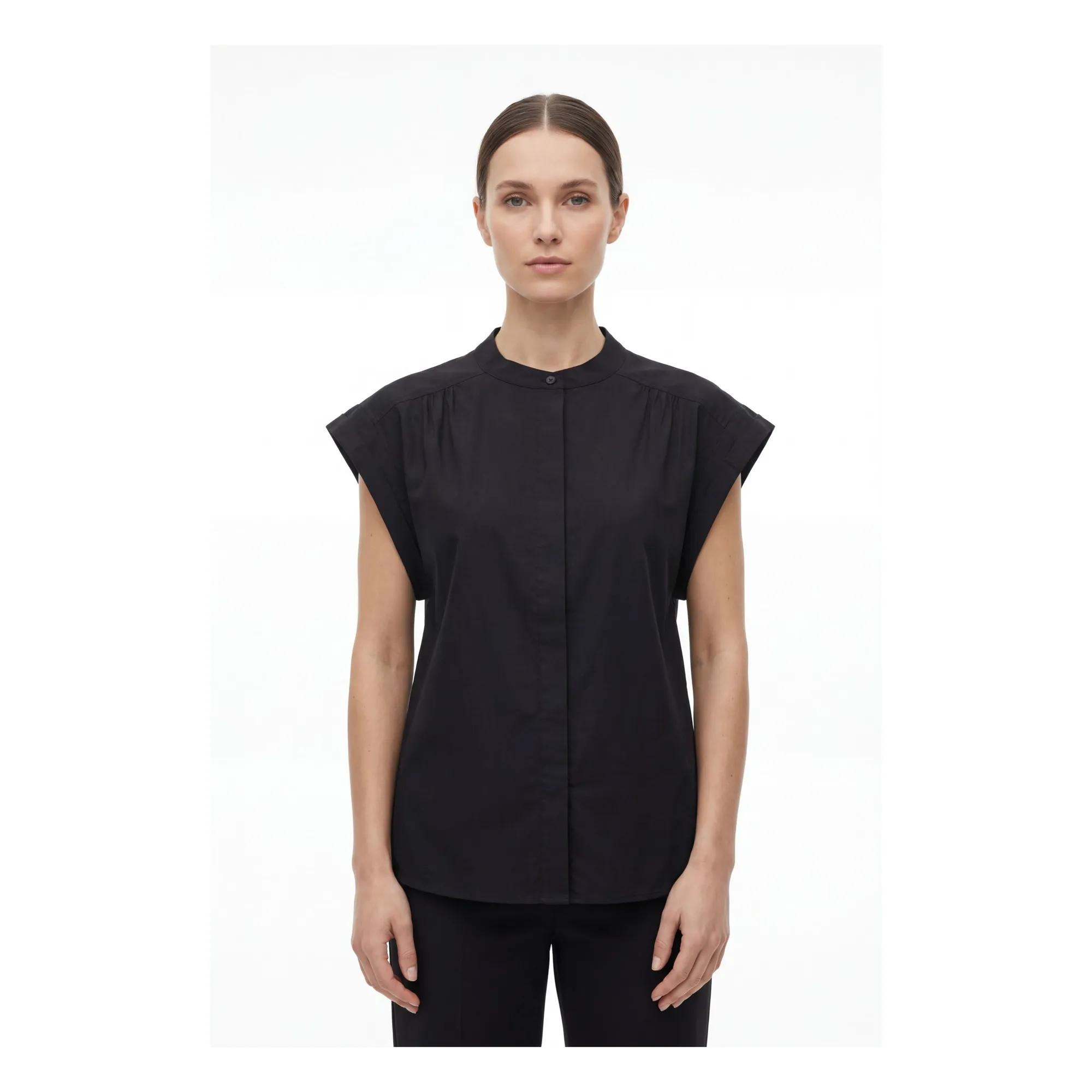 Blouse Amandine Coton | Noir- Image produit n°1
