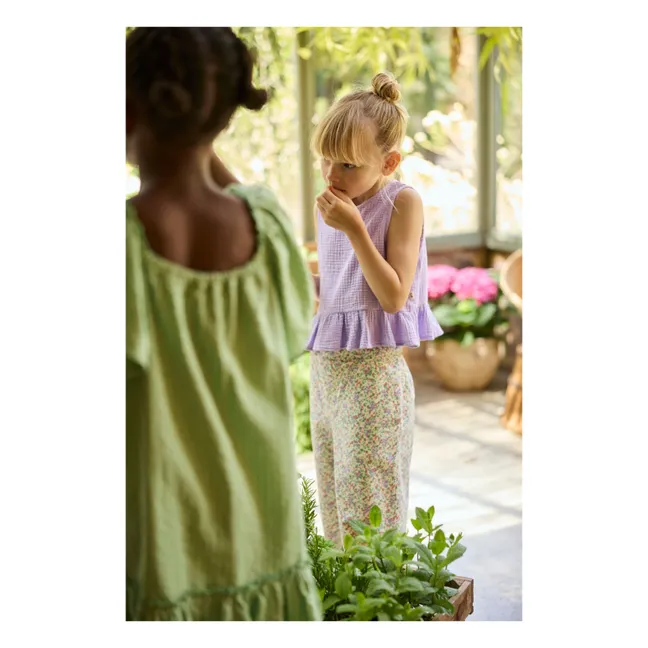 Pantalon Paola Fleuri | Ecru