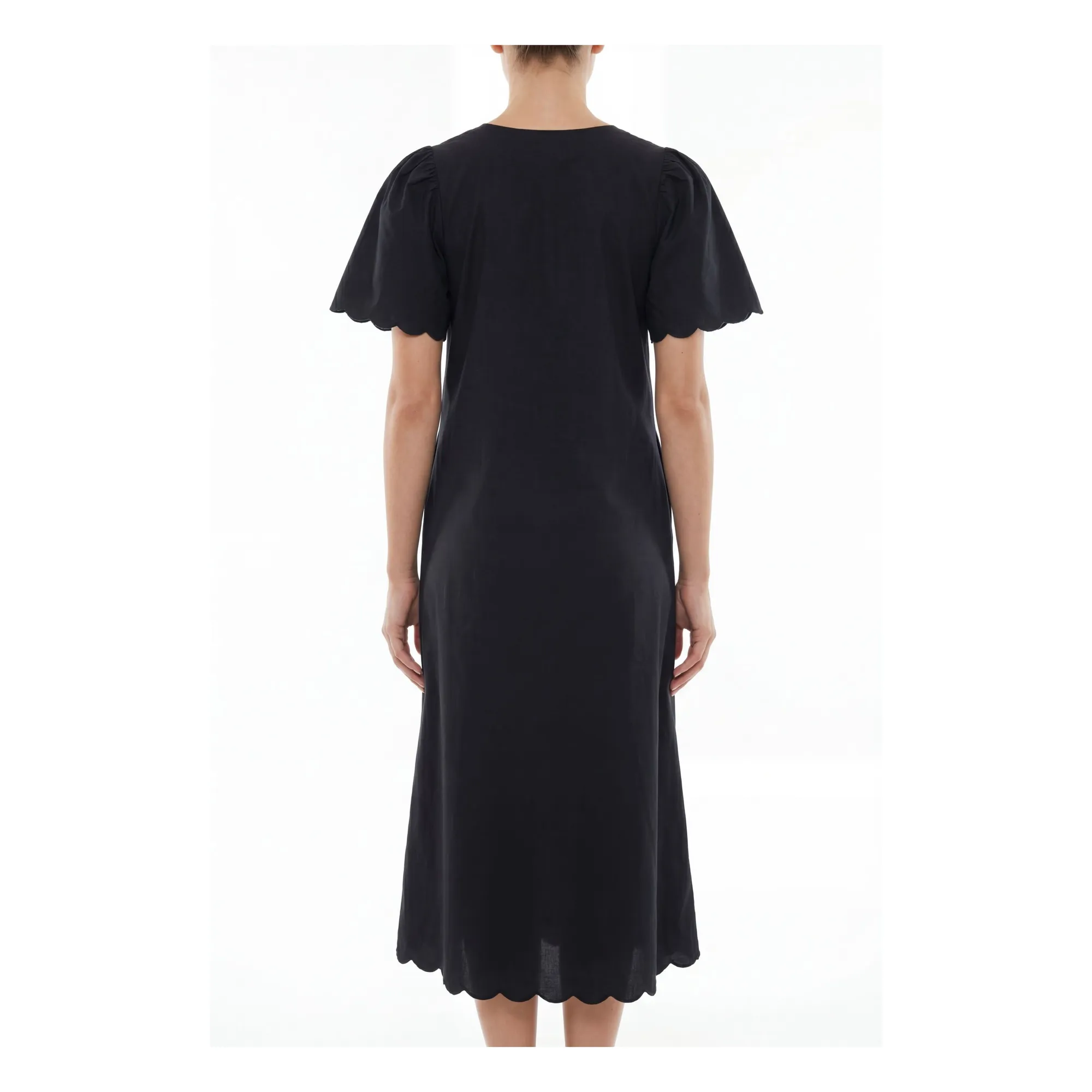 Robe Samos Popeline de Coton | Noir- Image produit n°1