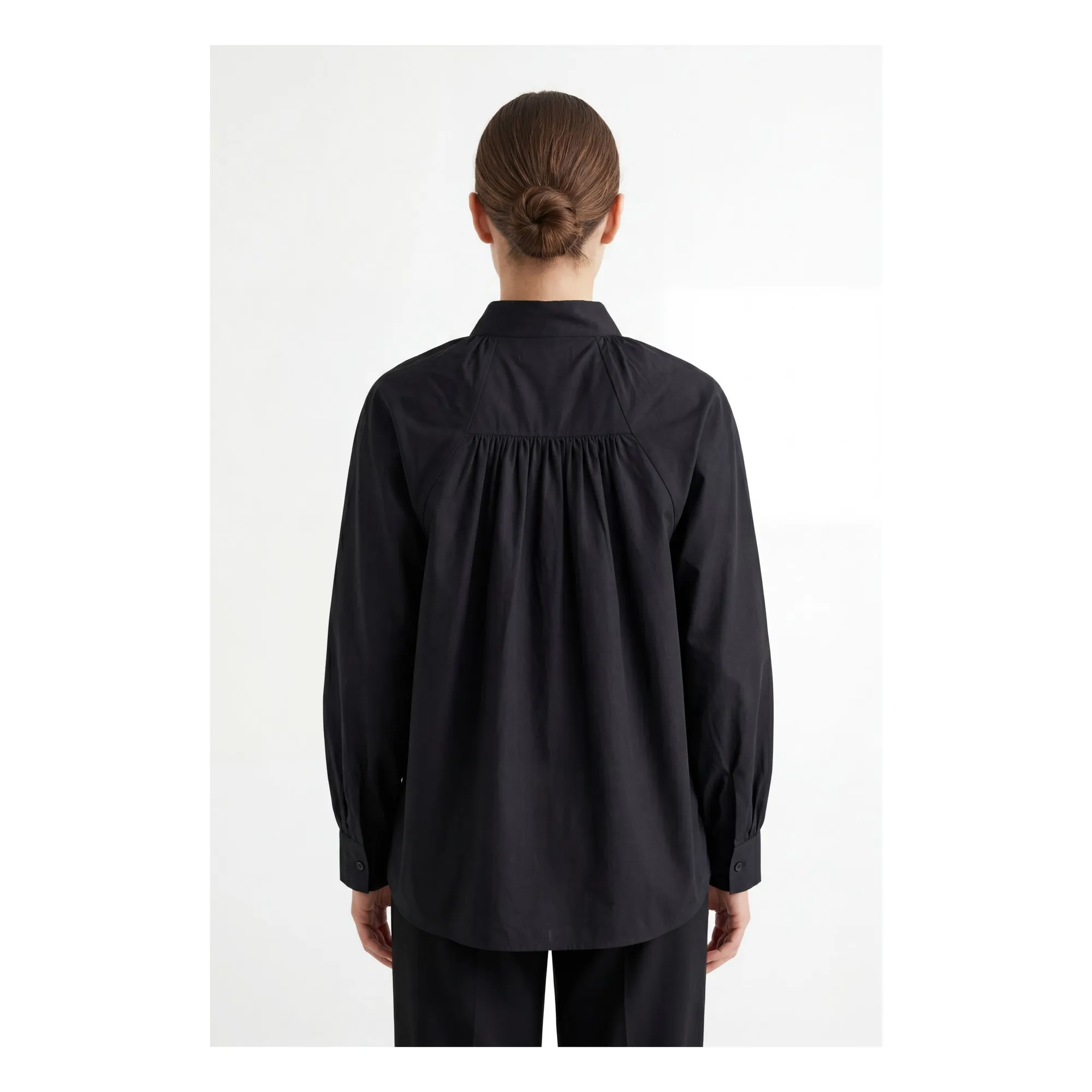 Blouse Paxos Voile de Coton | Noir- Image produit n°2