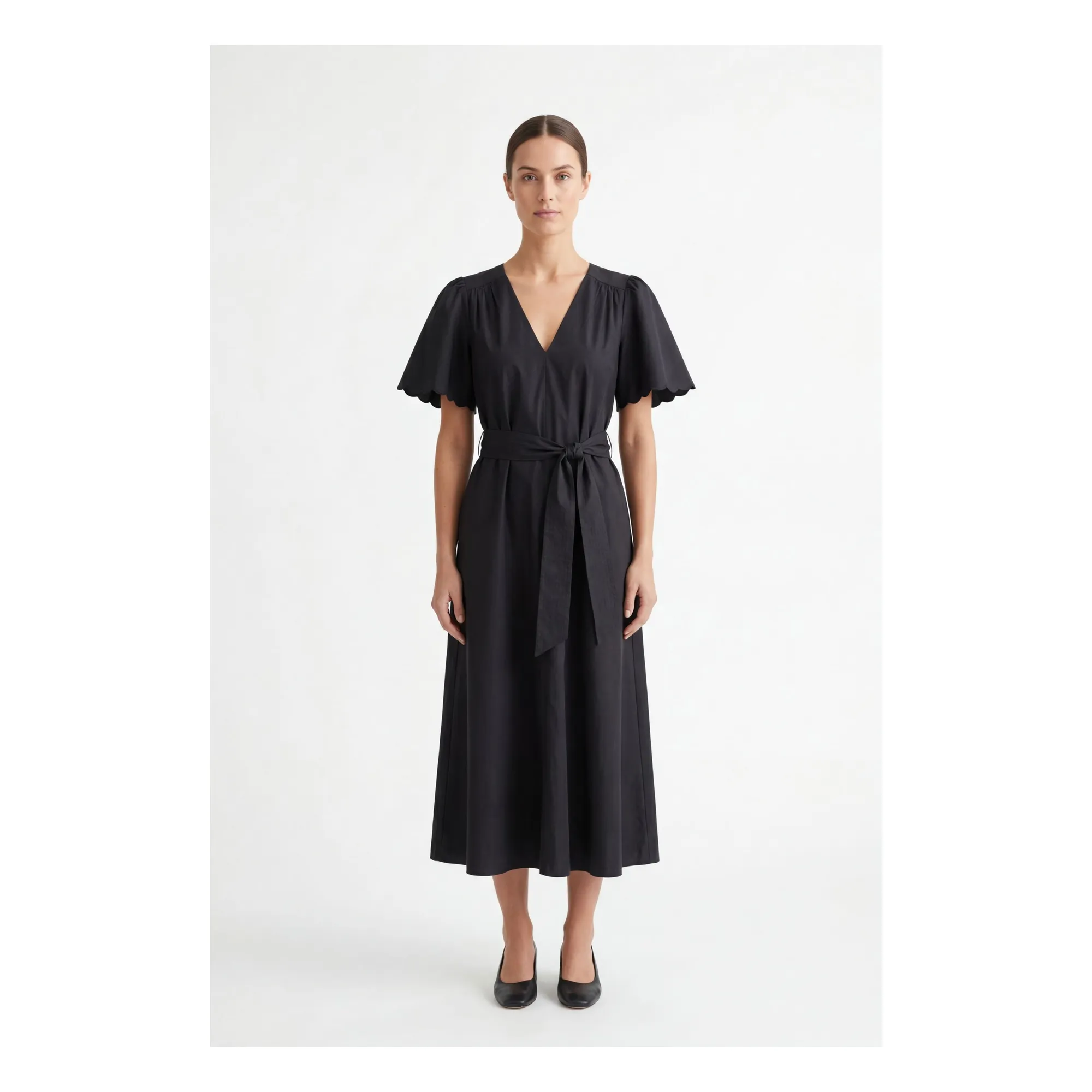 Robe Samos Popeline de Coton | Noir- Image produit n°0