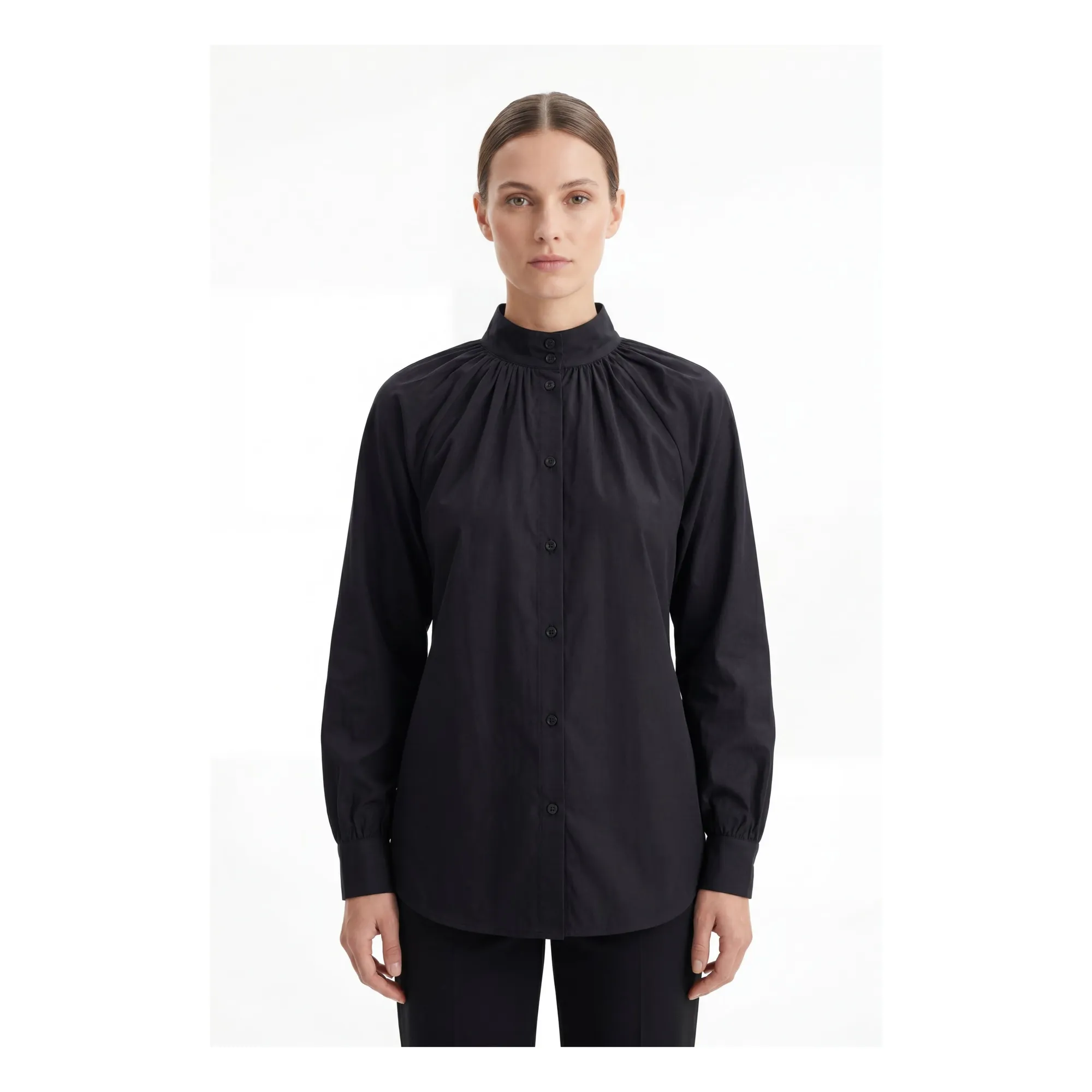 Blouse Paxos Voile de Coton | Noir- Image produit n°1