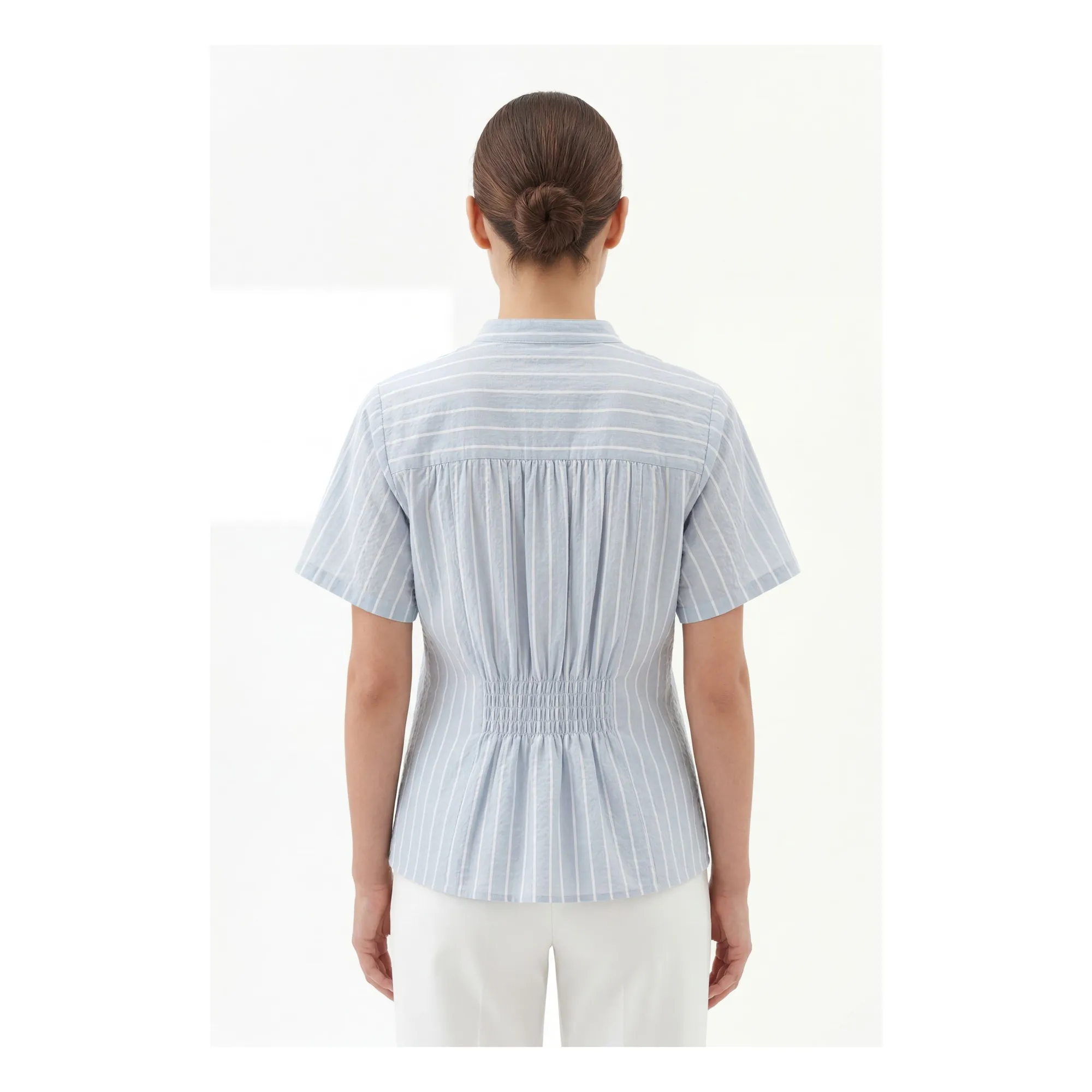 Blouse Rayures Patrizia Coton | Bleu ciel- Image produit n°2
