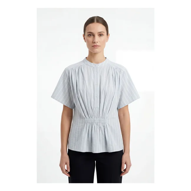 Blouse Rayures Patrizia Coton | Bleu ciel
